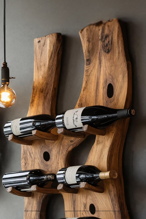 Handcrafted Wall Mount Wine Holder For Living Room