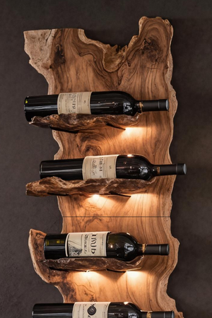Modern Wooden Live Edge Wine Holder For Entryway Furniture