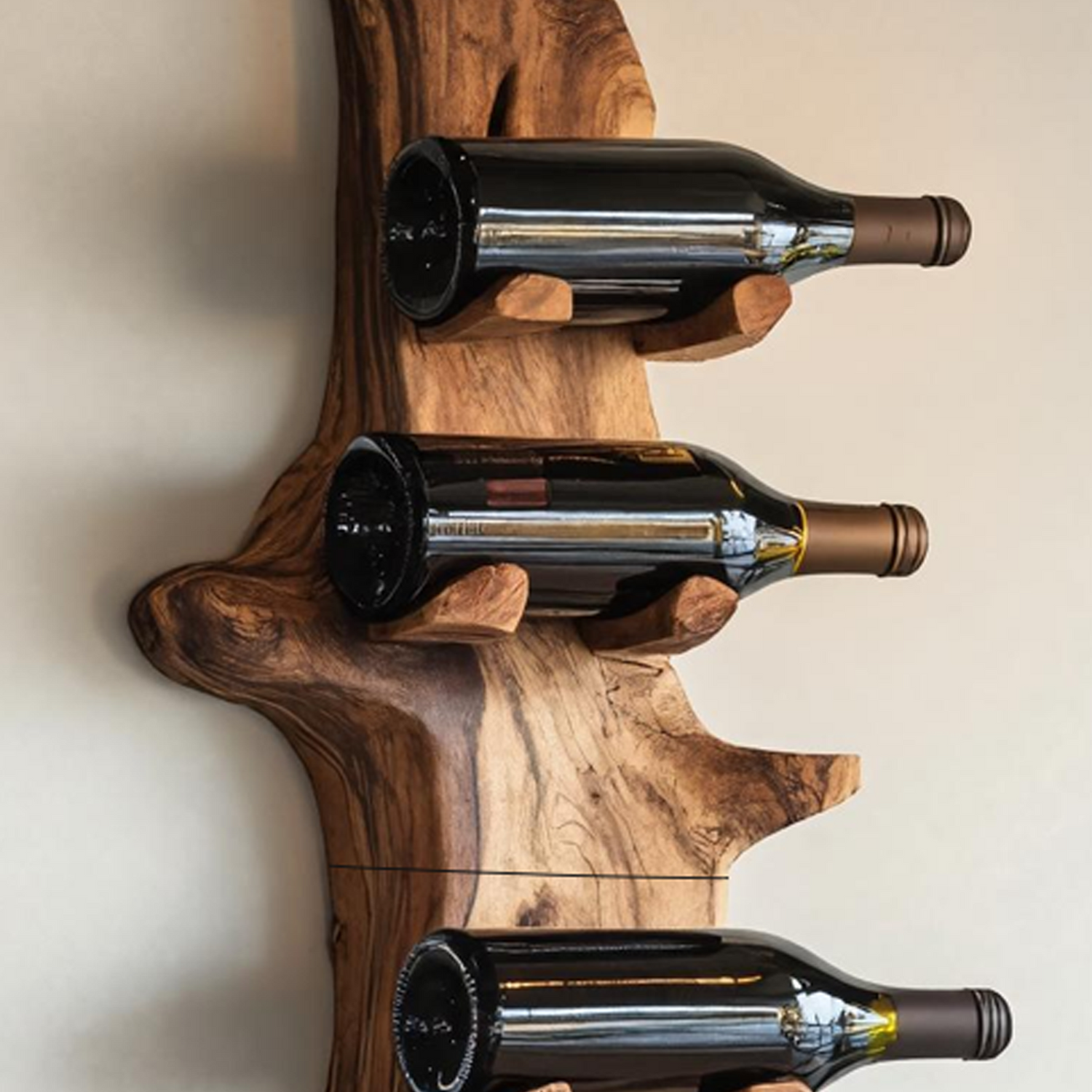 Handcrafted Live Edge Wine Holder For Modern Furniture Decor