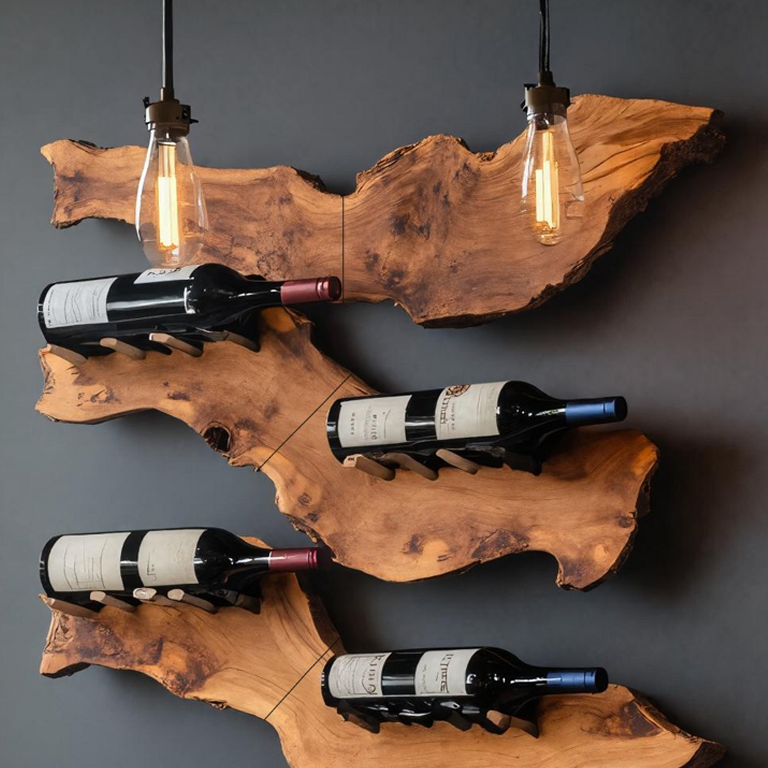 Farmhouse Wooden Wine Holder For Entryway Wine Storage Decor