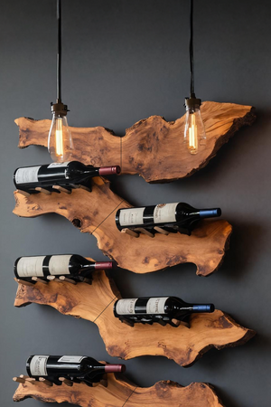 Farmhouse Wooden Wine Holder For Entryway Wine Storage Decor