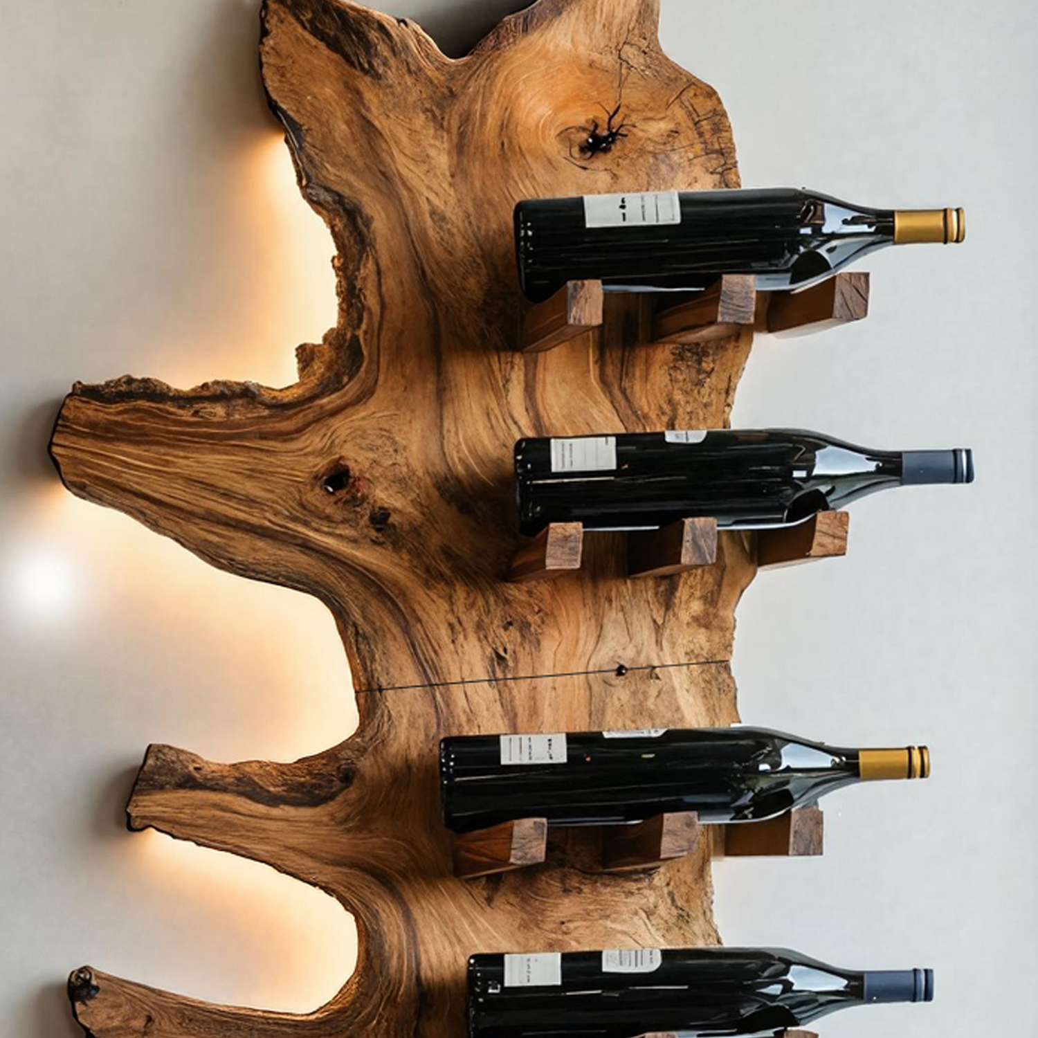 Modern Live Edge Wine Rack For Furniture Decor And Wine Shelf