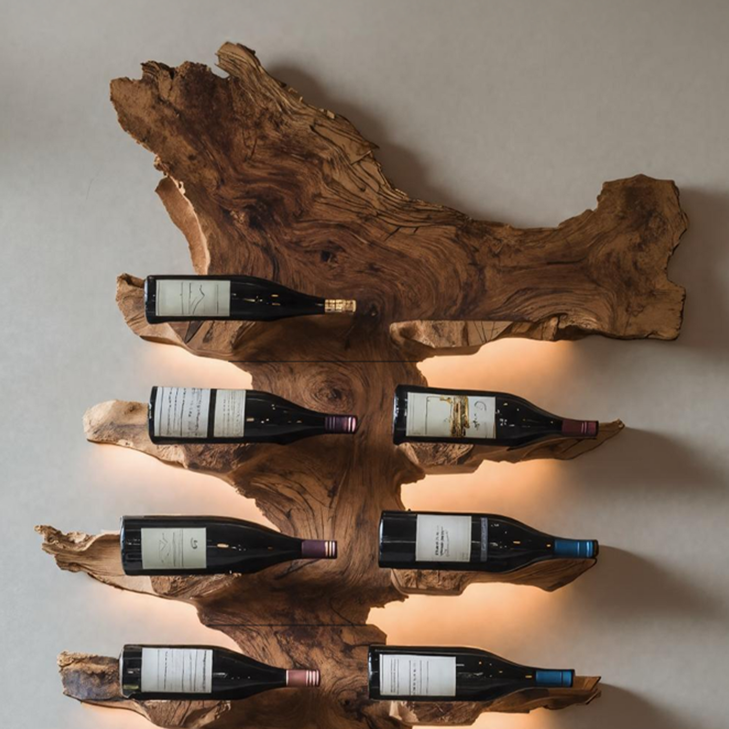 Handcrafted Live Edge Wine Holder For Luxury Furniture Decor