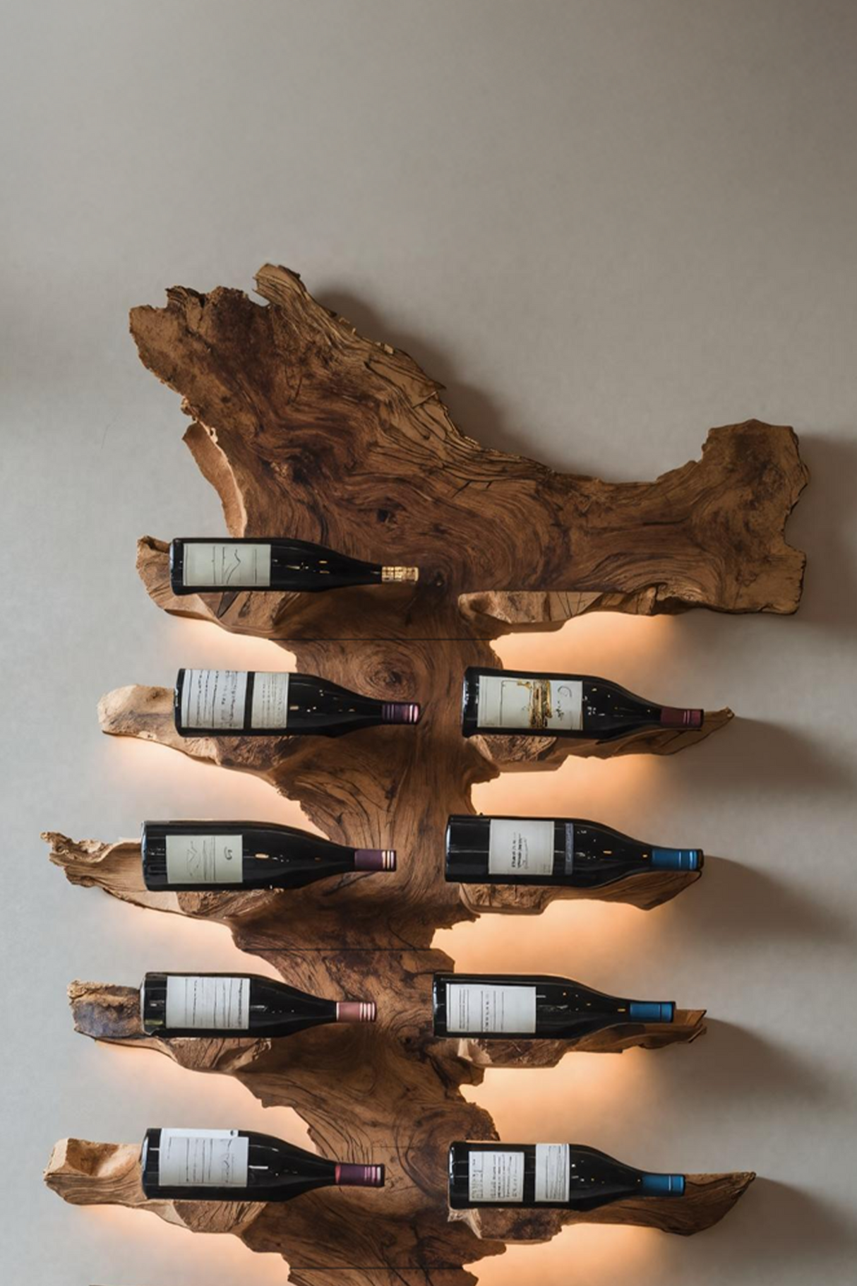 Handcrafted Live Edge Wine Holder For Luxury Furniture Decor