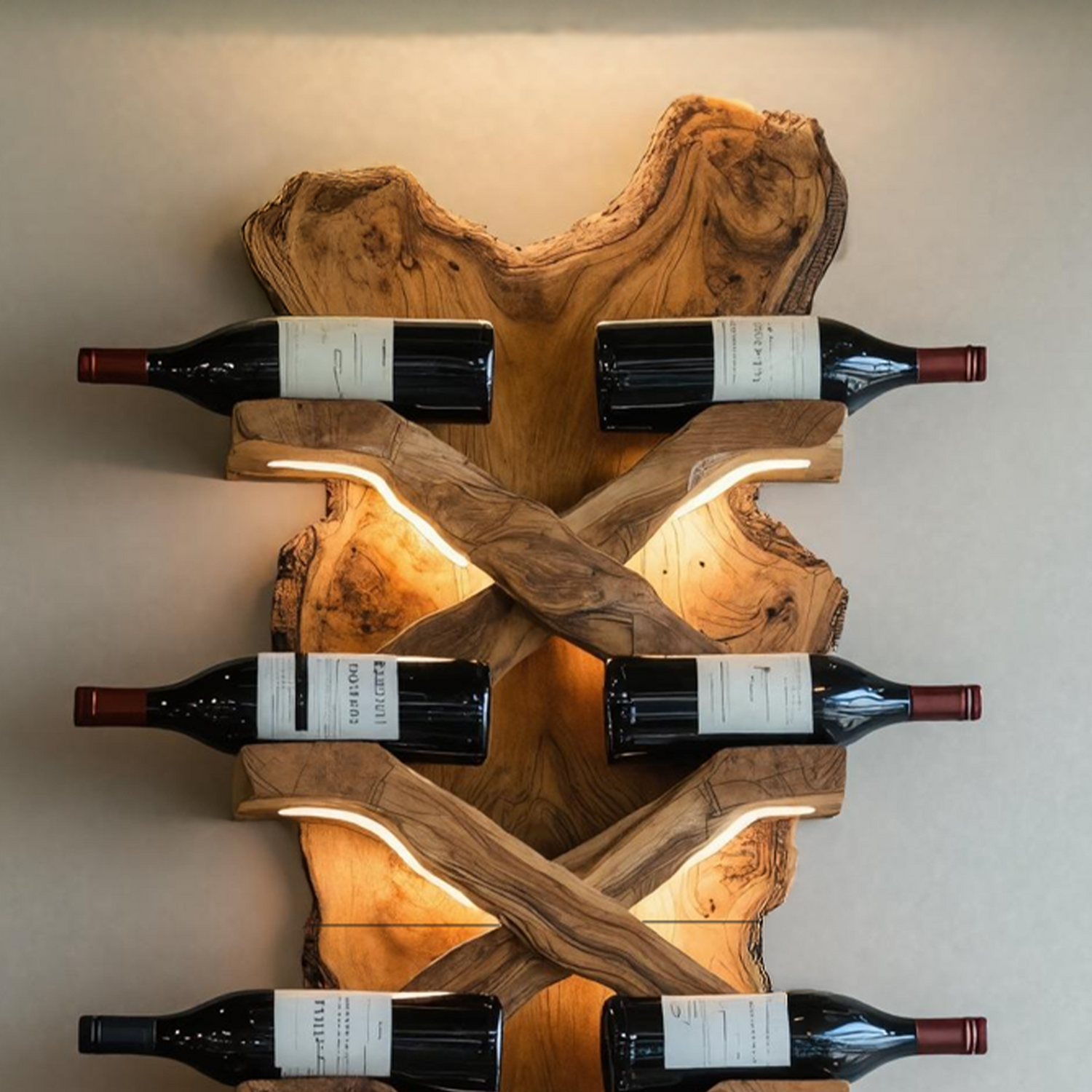 Handcrafted Solid Wood Wine Rack For Bar Decor And Storage