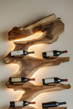 Modern Solid Wood Wine Rack For Living Room Furniture Design