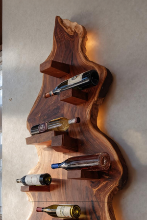 Mid Century Solid Wood Wine Rack For Entryway Furniture Style