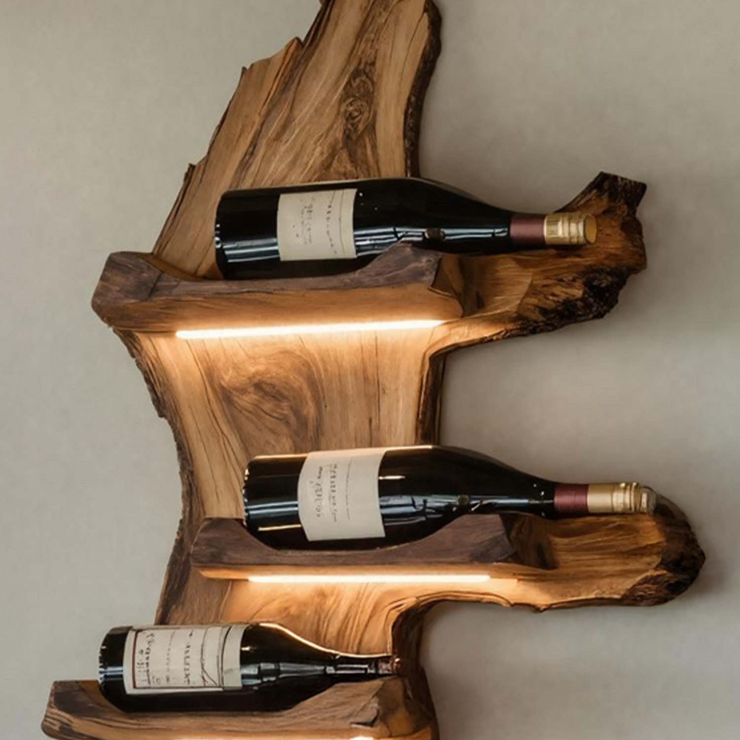 Farmhouse Live Edge Wine Holder For Entryway Furniture Decor