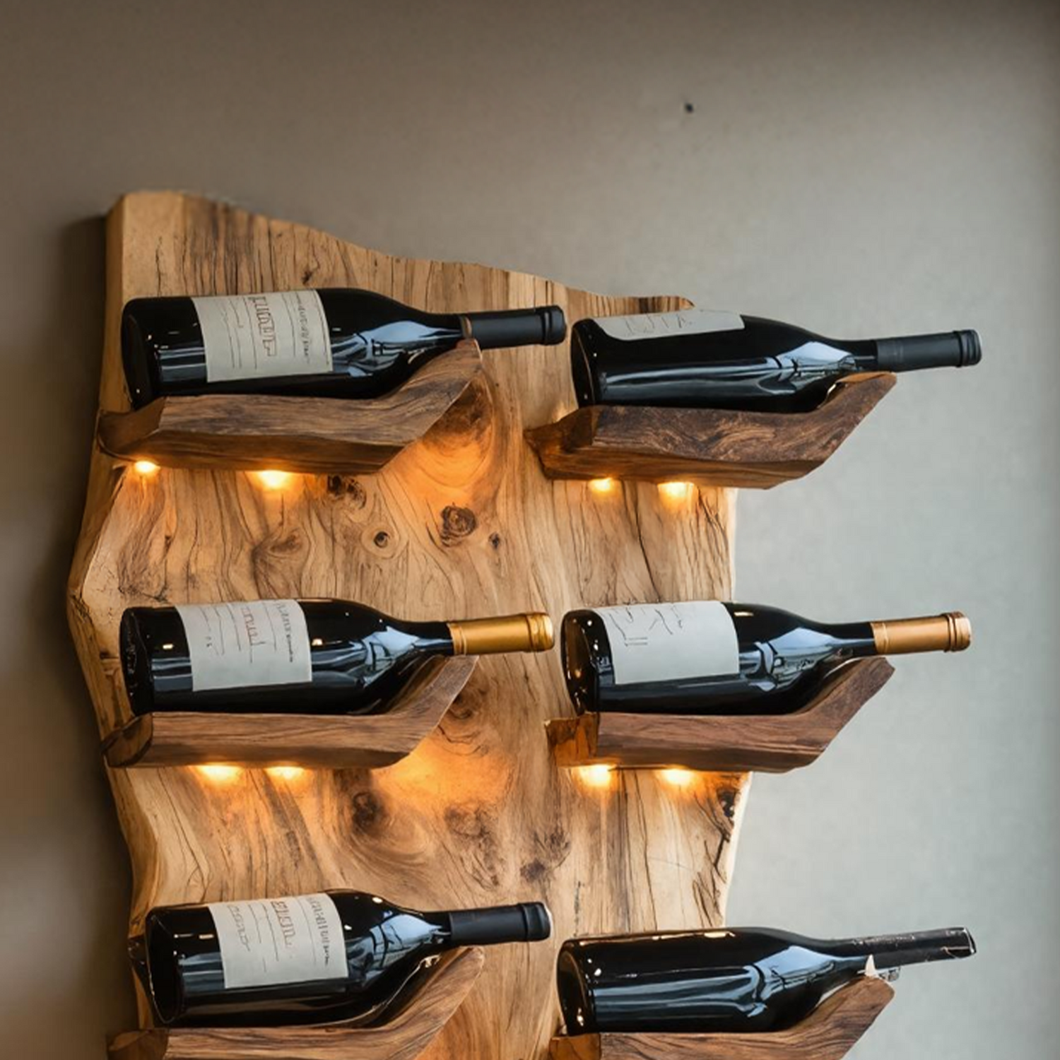 Farmhouse Live Edge Wine Holder For Living Room Furniture