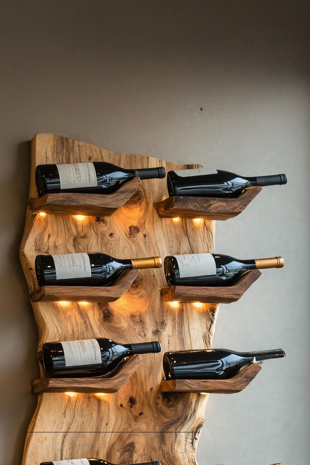 Farmhouse Live Edge Wine Holder For Living Room Furniture