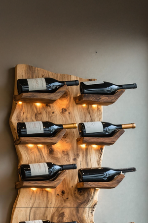 Farmhouse Live Edge Wine Holder For Living Room Furniture
