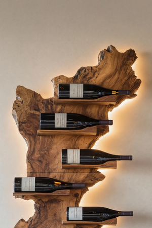 Modern Live Edge Wine Holder For Living Room Furniture Decor