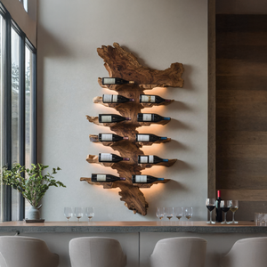Handcrafted Live Edge Wine Holder For Luxury Furniture Decor