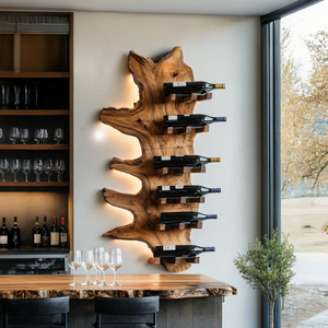 Modern Live Edge Wine Rack For Furniture Decor And Wine Shelf