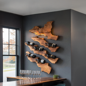 Handcrafted Wooden Live Edge Wine Holder For Bar Decor Ideas