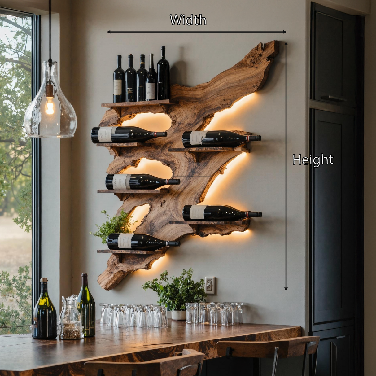 Rustic Wine Rack For Furniture Home Bar Wall Design