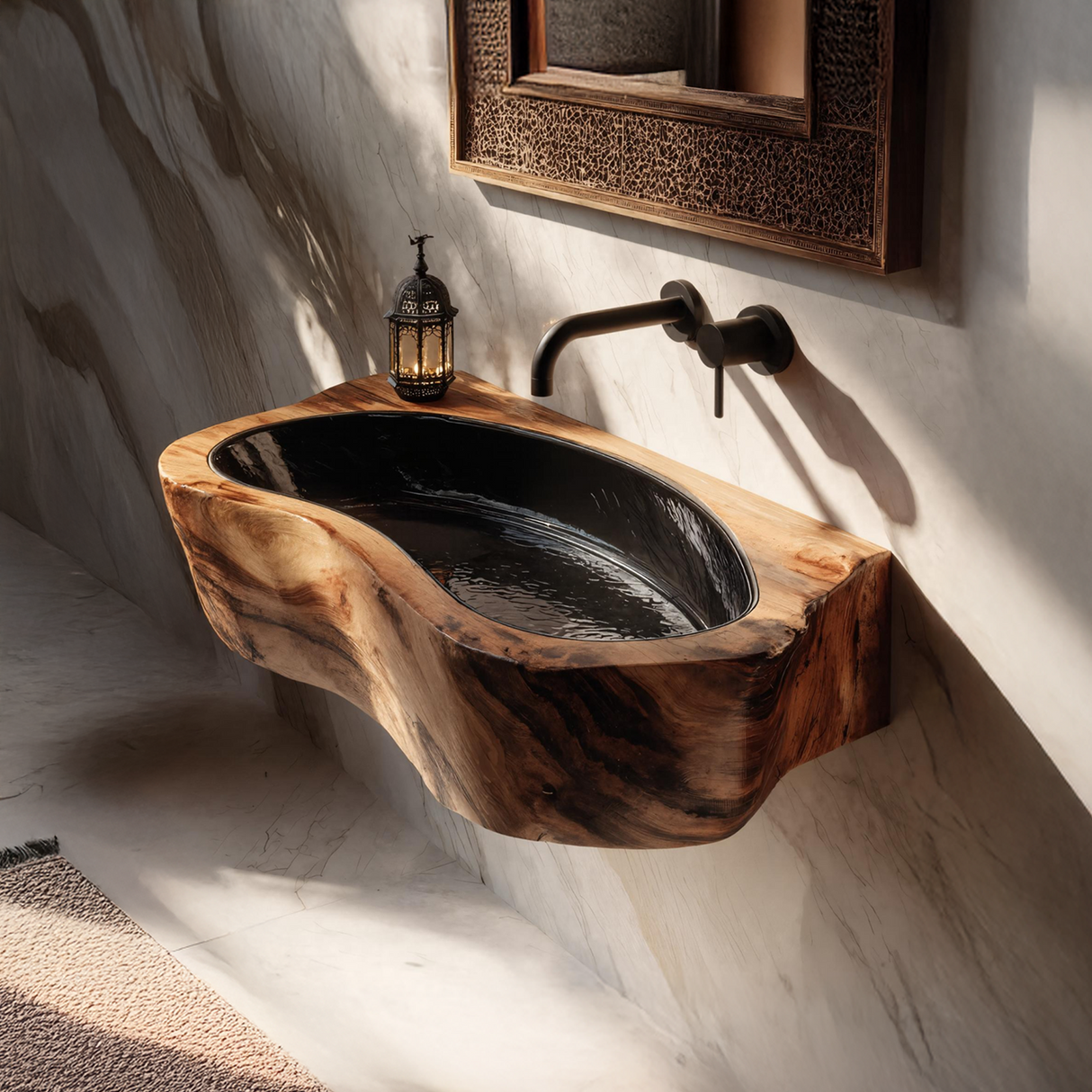 Handcrafted Live Edge Wood Vanity Sink For Natural Bathroom Decor