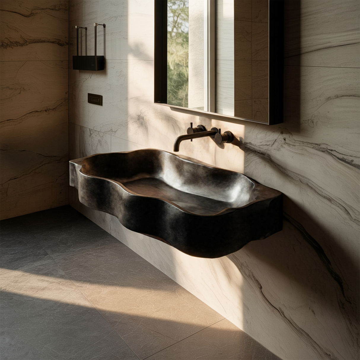 Mid Century Live Edge Wood Vanity Sink For Premium Bathroom Decor