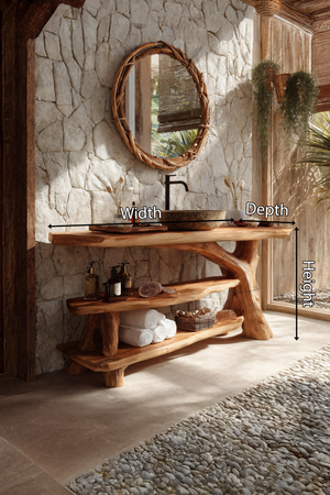 Mid Century Live Edge Bathroom Vanity For Elegant Bathroom Decor