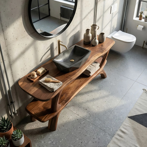 Modern Live Edge Vanity For Renovation Bathroom Project