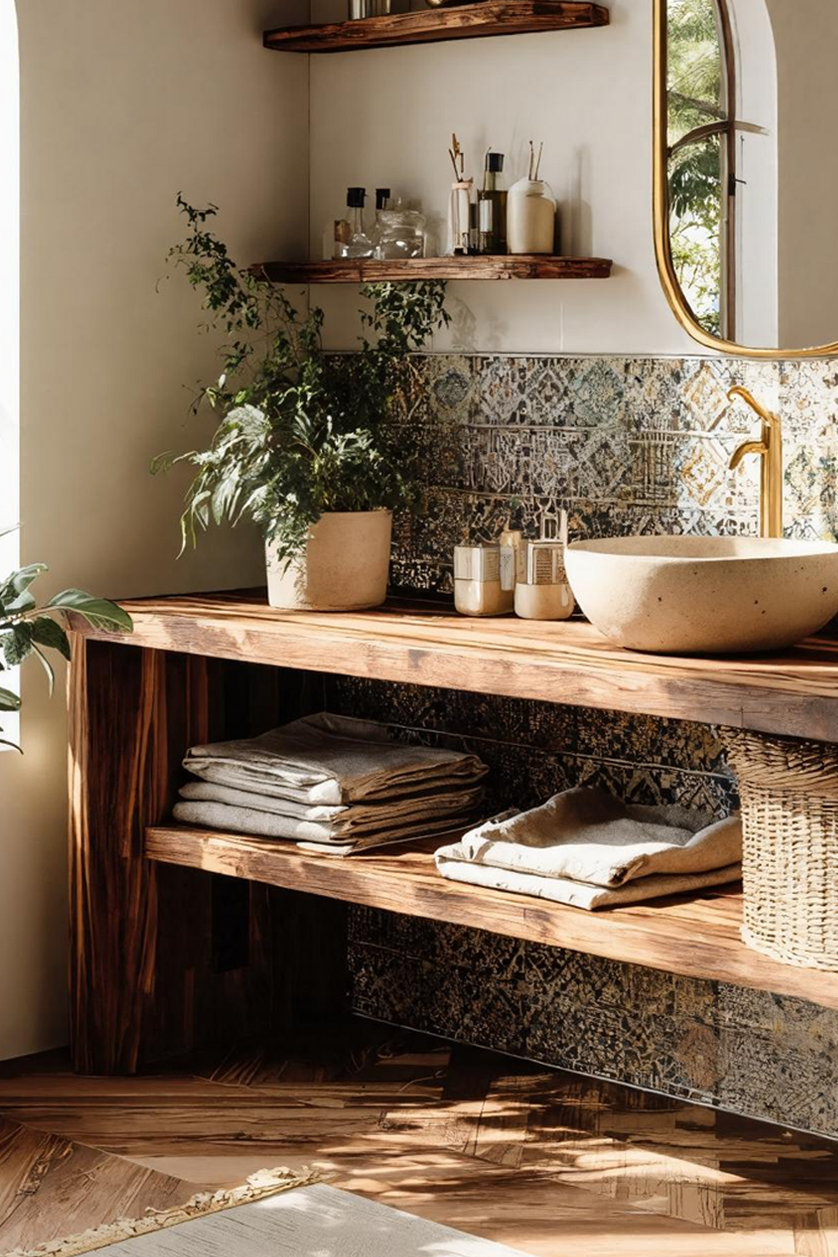 Live Edge Bathroom Storage Cabinet For Furniture Decor