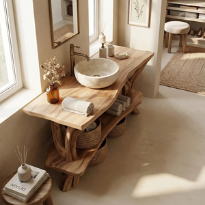 Contemporary Wooden Vanity For Luxury Bathroom Space