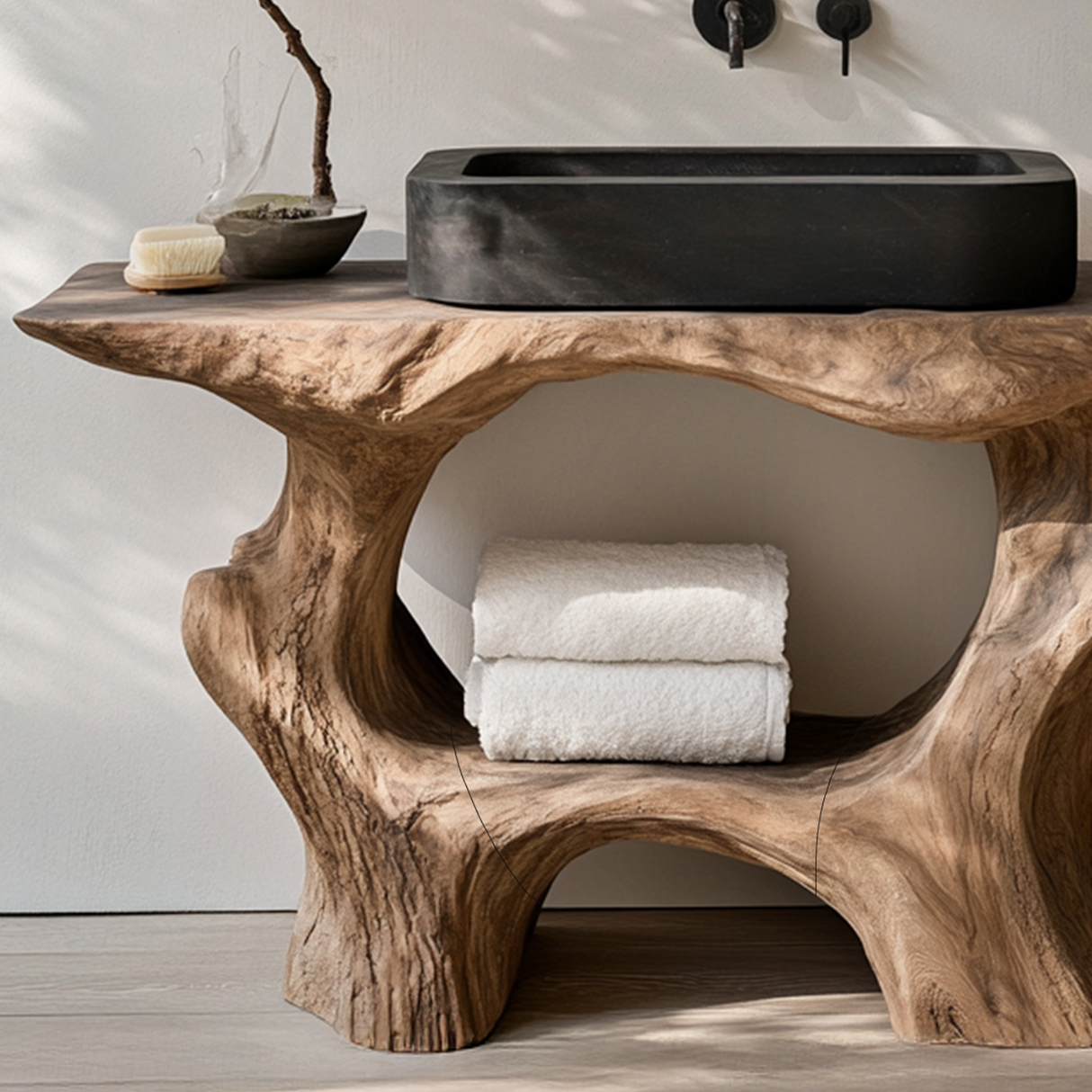 Farmhouse Solid Wood Vanity For Rustic Bathroom Decor