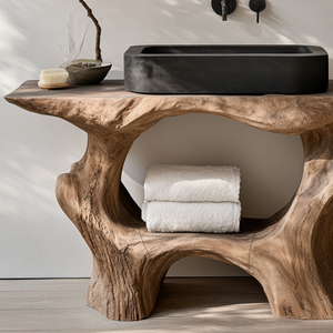 Farmhouse Solid Wood Vanity For Rustic Bathroom Decor
