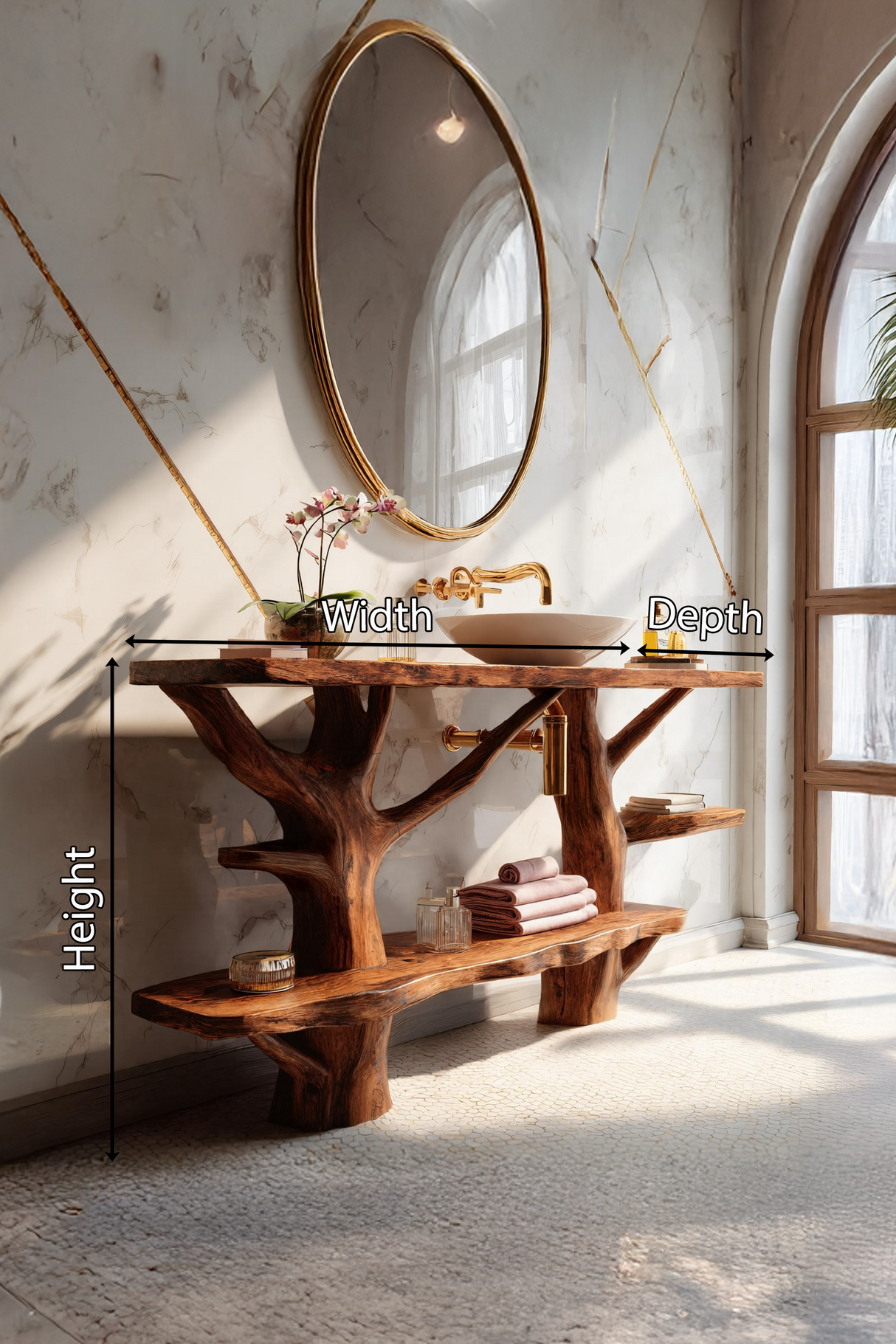 Mid Century Solid Wood Vanity Furniture Decor For Modern Bathroom