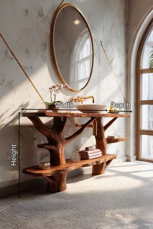 Mid Century Solid Wood Vanity Furniture Decor For Modern Bathroom