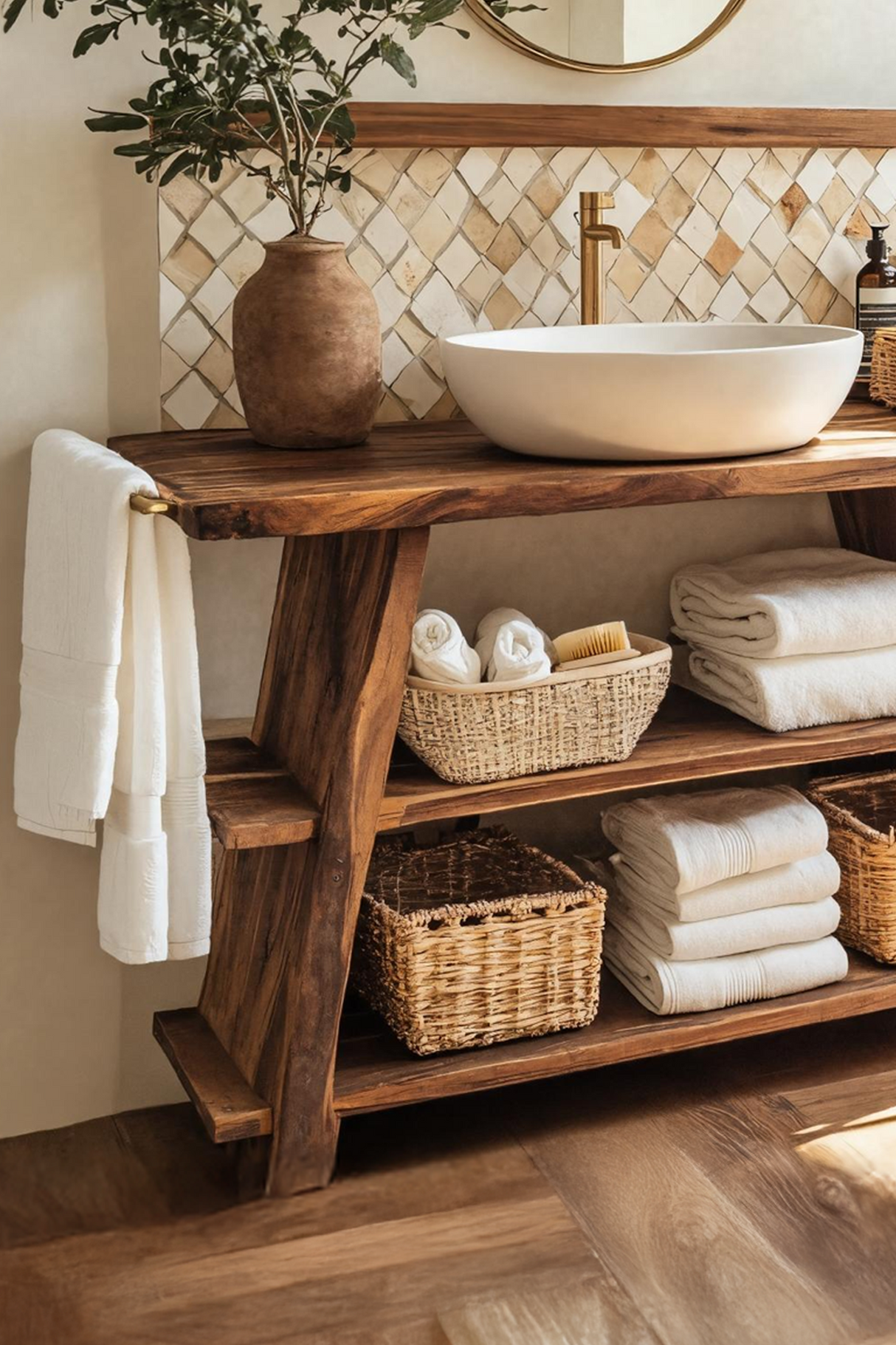 Rustic Vanity With Drawer For Compact Bathroom Spaces