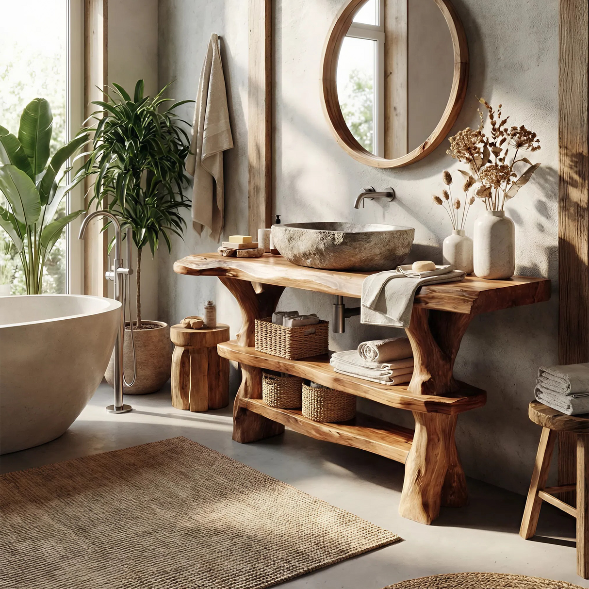 Modern Handmade Sink Vanity For Family Bathroom