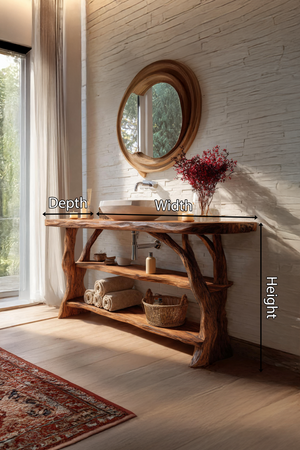 Farmhouse Handcrafted Live Edge Bathroom Vanity For Bathroom Decor