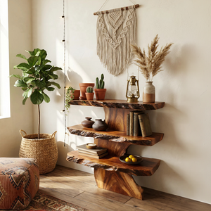 Farmhouse Large Display Shelf For Entryway Storage And Rustic Decor