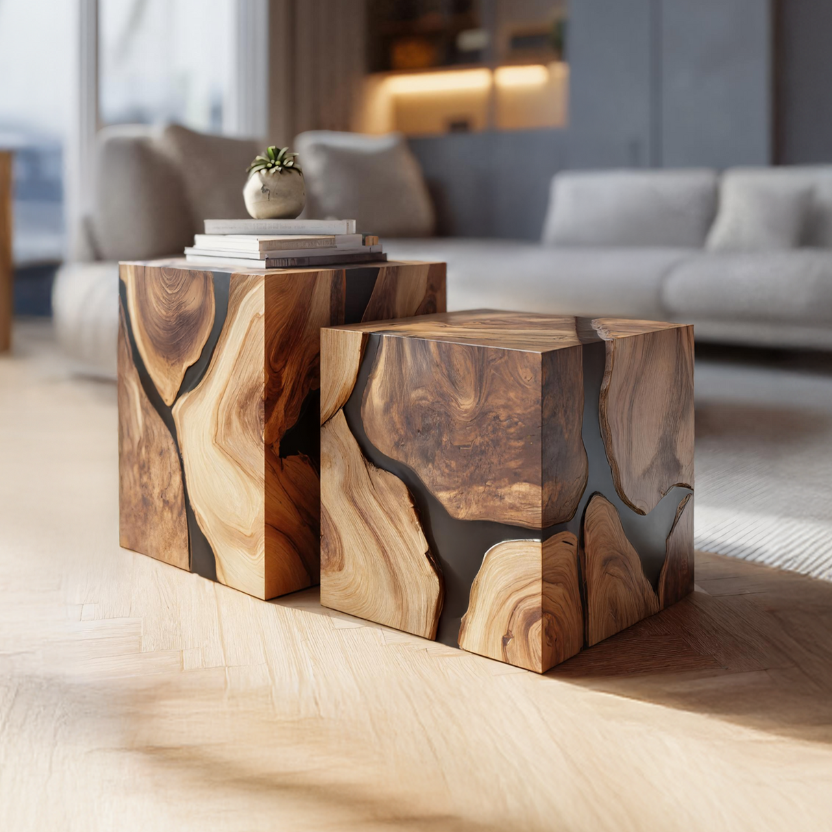 Modern Low Solid Wood Coffee Table For Minimalist Homes
