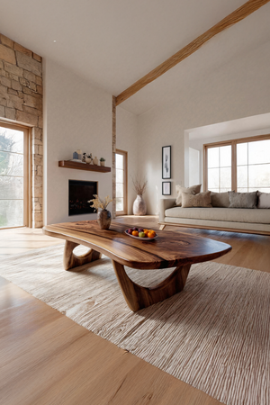 Rustic Solid Wood Coffee Table For Living Room Decor Ideas