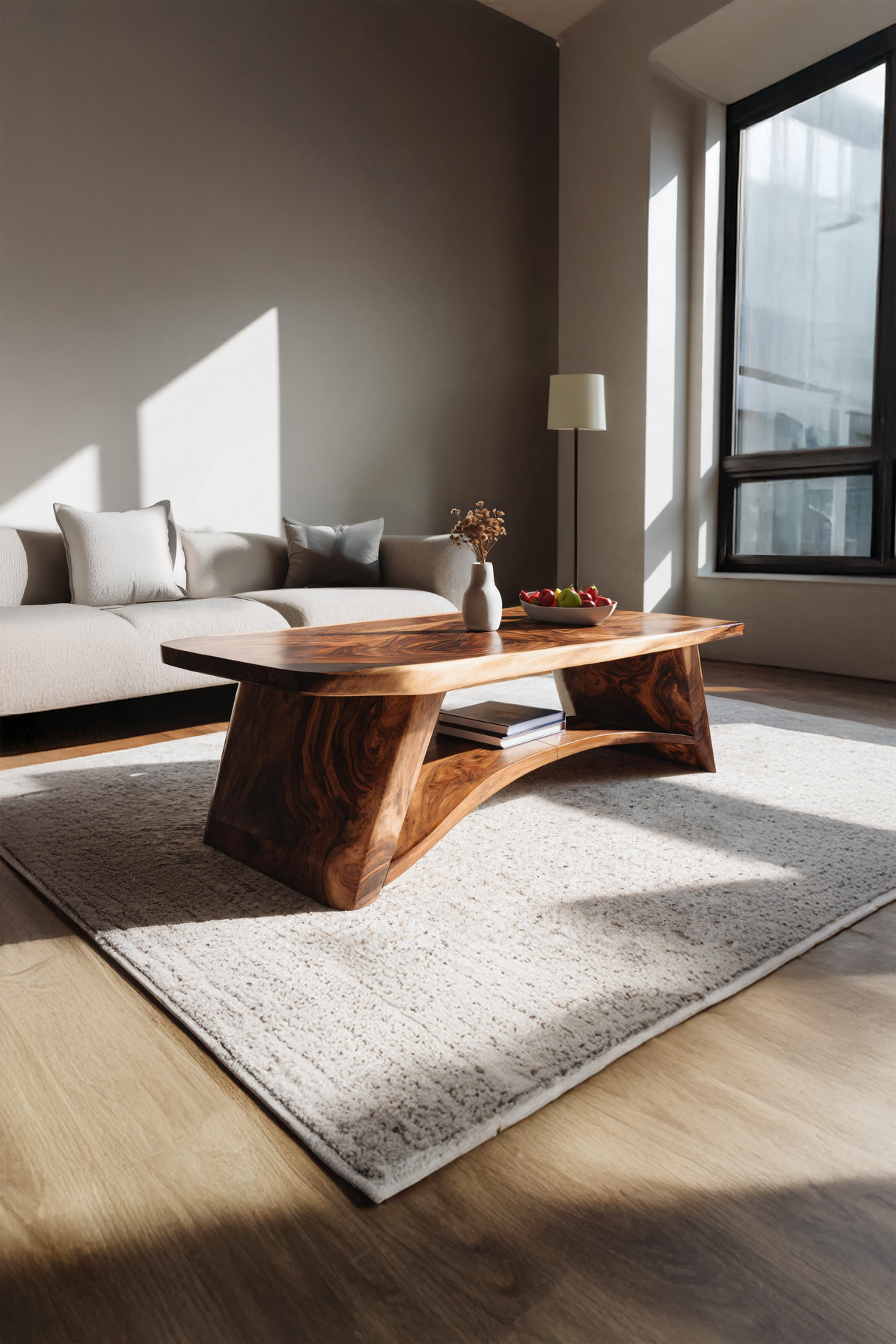 Mid Century Solid Wood Coffee Table For Living Room Furniture Decor