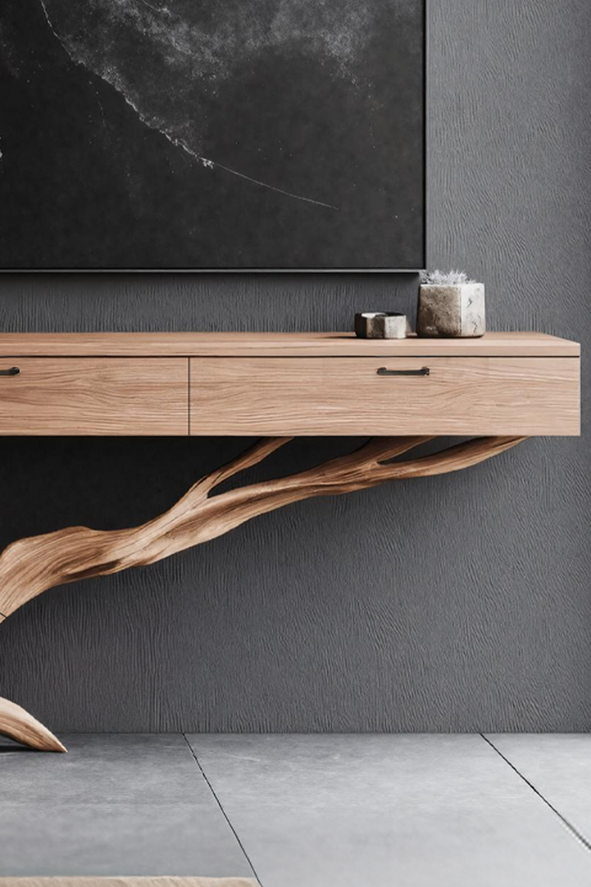 Mid Century Live Edge Entryway Table For Furniture Decor Modern