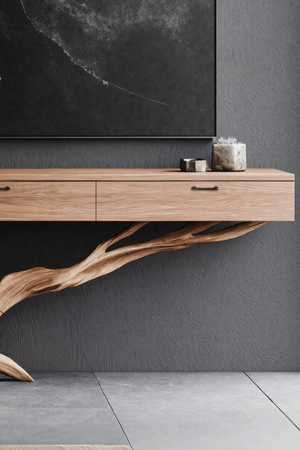 Mid Century Live Edge Entryway Table For Furniture Decor Modern