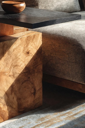 Handcrafted Solid Wood End Table For Coastal Home Style