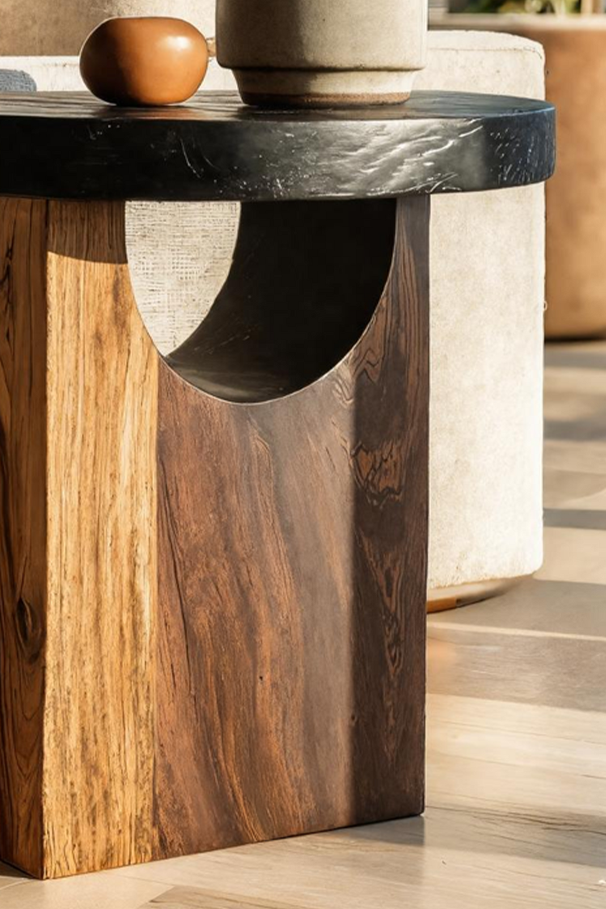 Farmhouse Solid Wood End Table For Barn Style Interiors