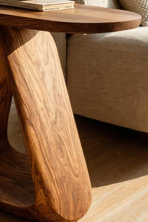 Mid Century Live Edge Side Table For Rustic Home Decor