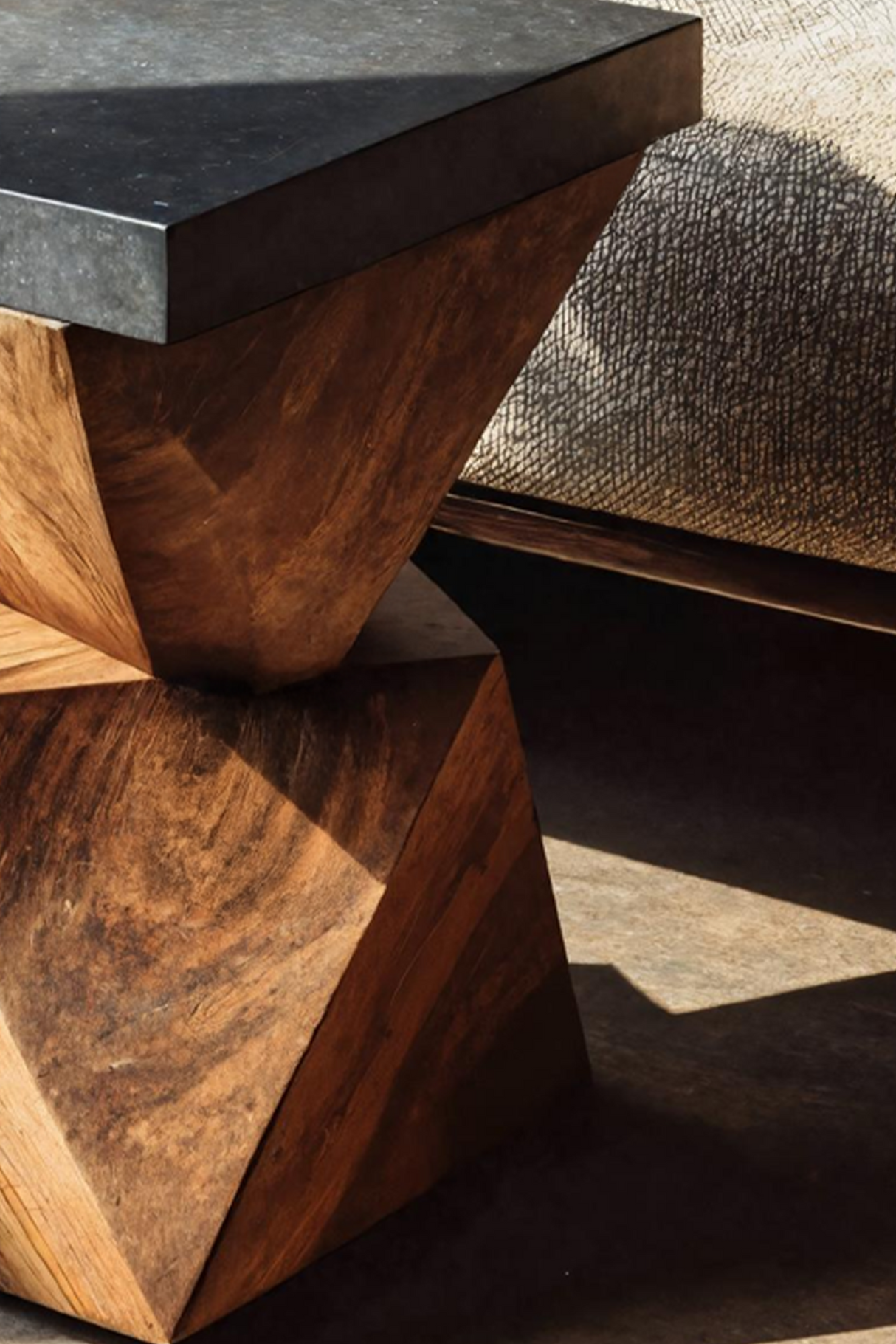 Farmhouse Solid Wood End Table For Cottage Living Room