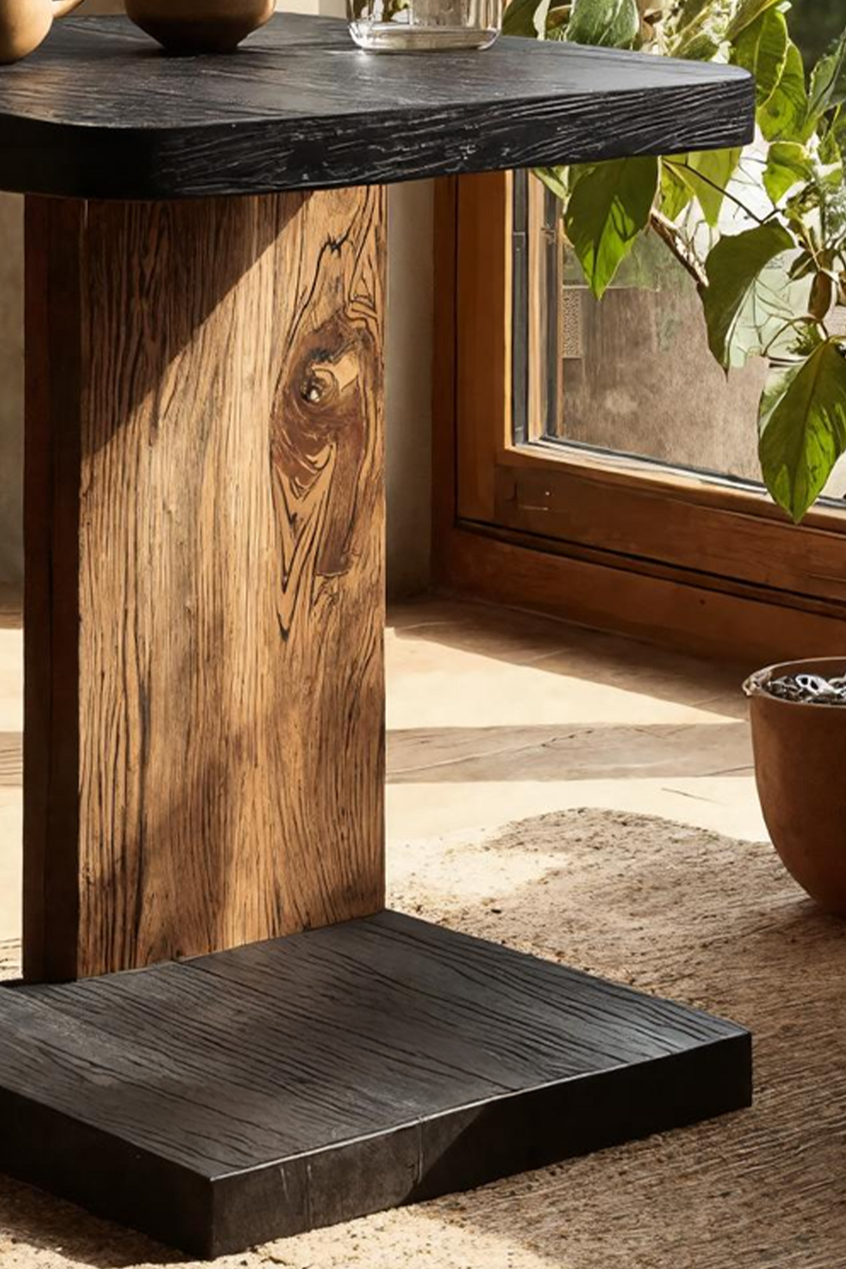 Modern Live Edge Side Table For Designer Furniture Decor