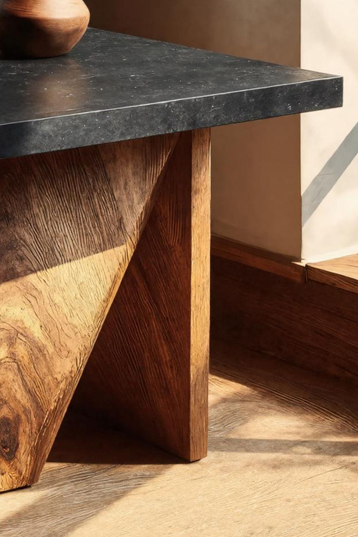 Handcrafted Solid Wood End Table For Minimalist Bedroom