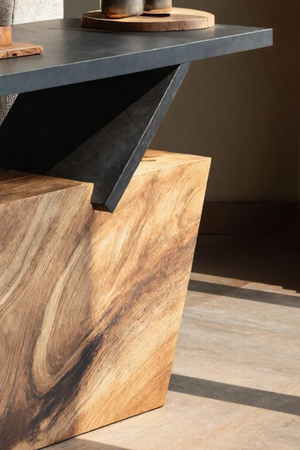 Mid Century Wooden Side Table For Living Room Accent Decor