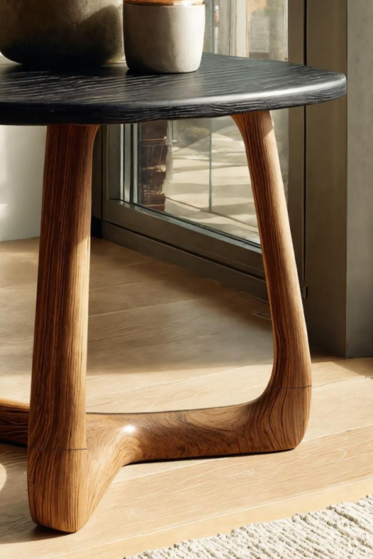 Modern Wooden Side Table For Scandinavian Living Space