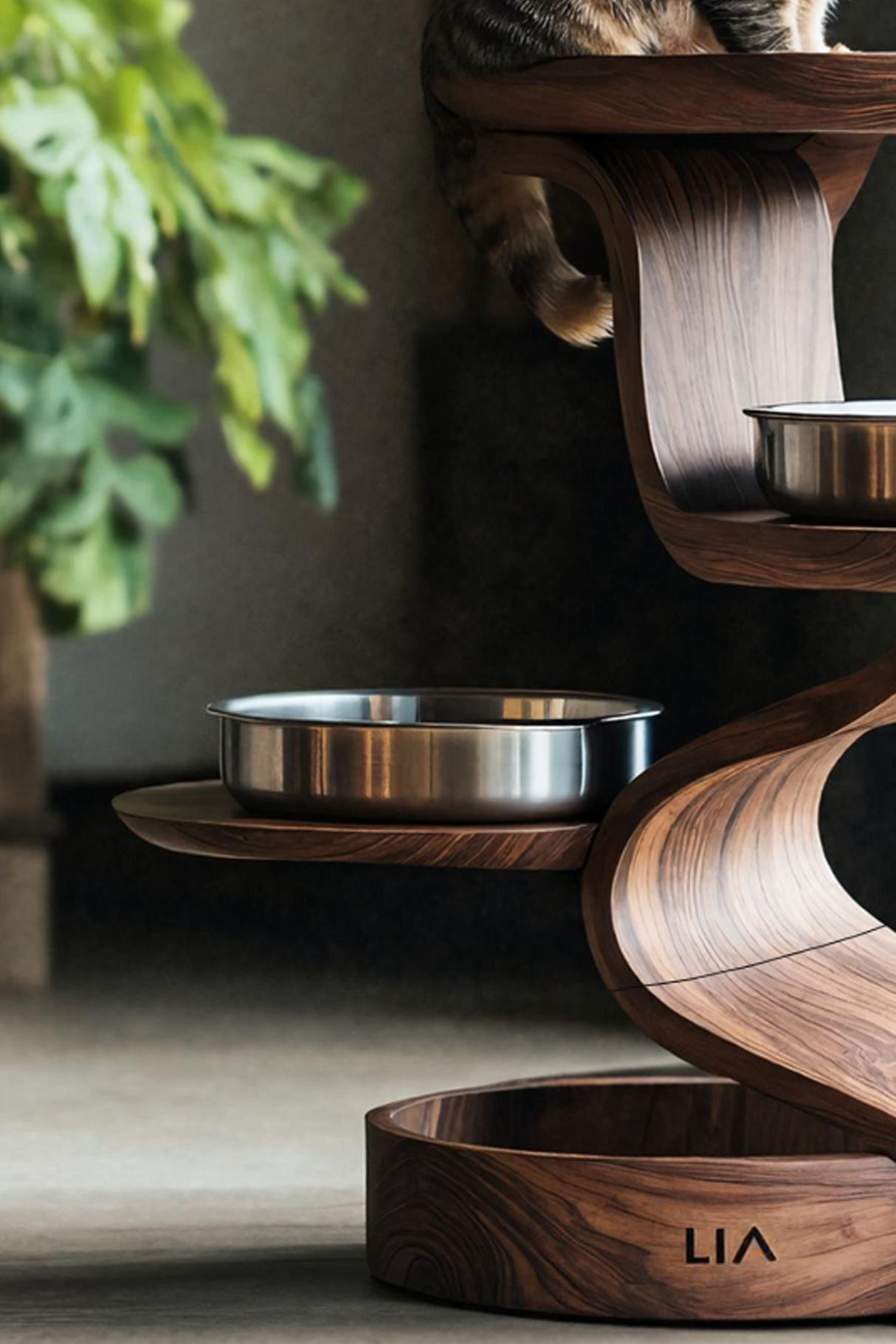 Handmade Feeding Station For Dogs In Kitchen Decor