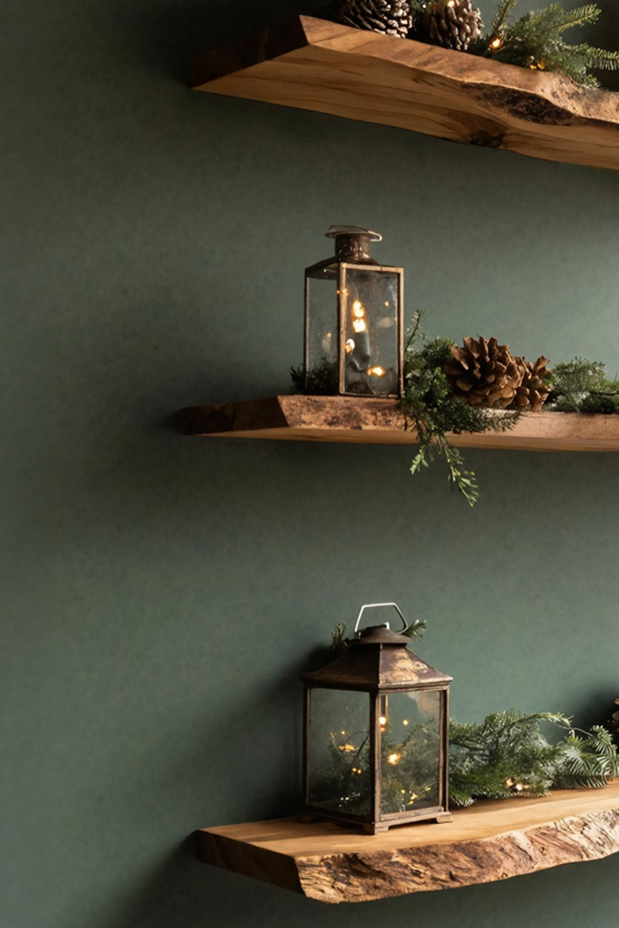 Handcrafted Solid Wood Floating Shelf For Festive Entryway Design