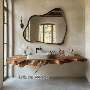 Mid Century Vanity In Solid Wood For Bathroom Decor